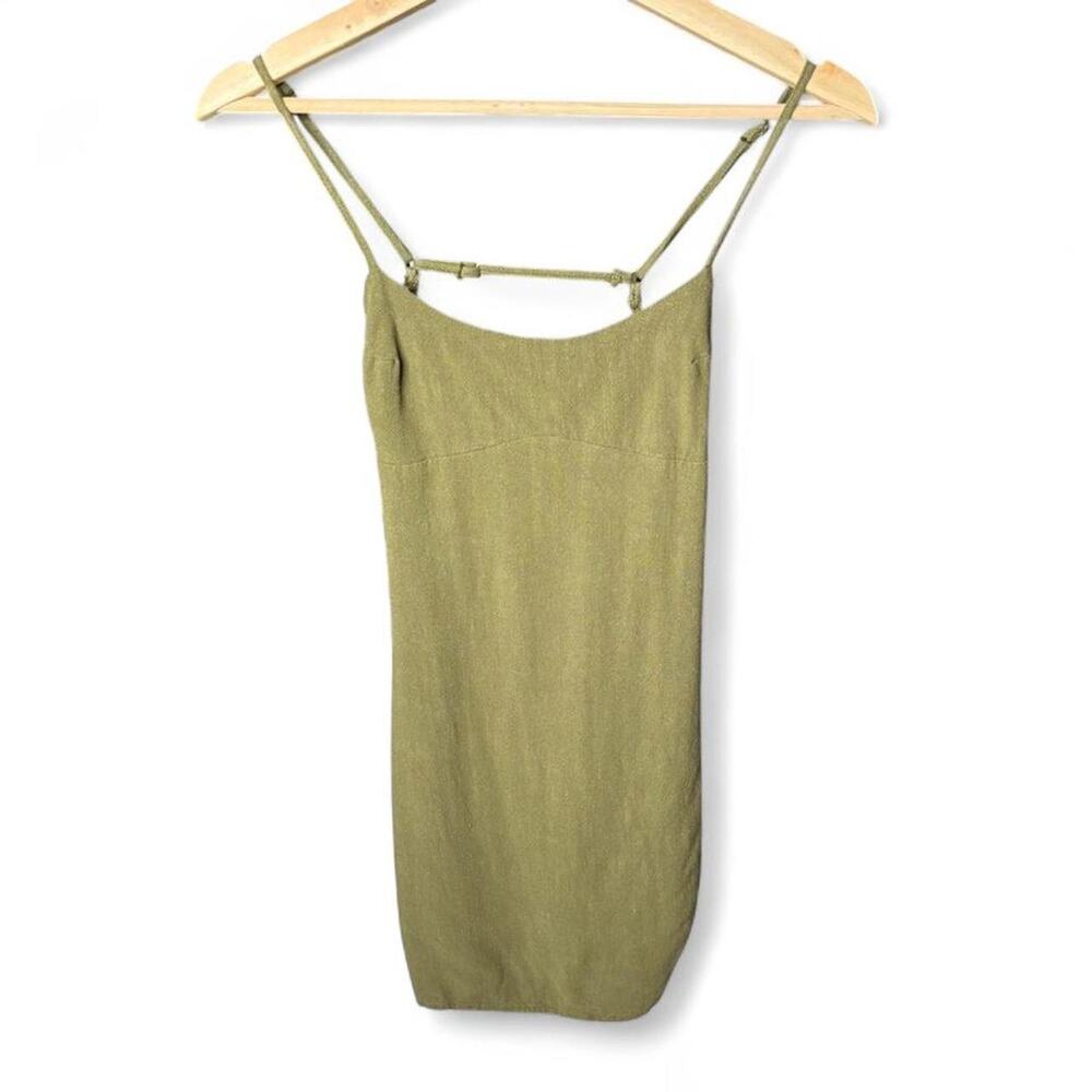 Kendall & Kylie Olive Green Mini Dress XS Strappy Bodycon Slip Dress